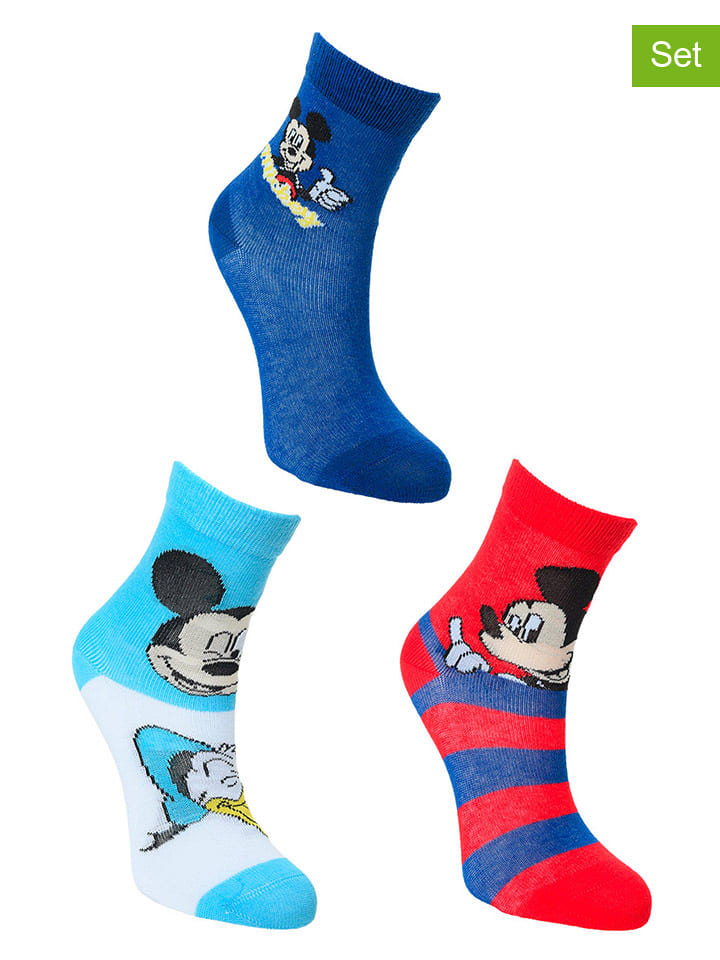 Disney Mickey Mouse Skarpety (3 pary) "Myszka Miki" ze wzorem rozmiar: 23-26