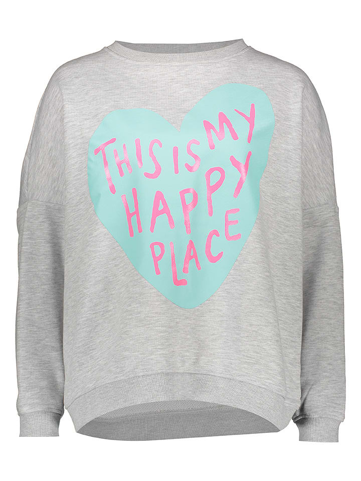 miss goodlife Bluza "This is my happy place" w kolorze szarym rozmiar: L