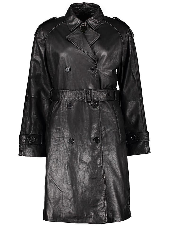 Apple of Eden Skórzany płaszcz w kolorze czarnym rozmiar: 40