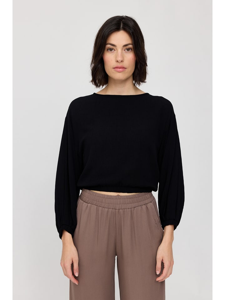 MAZINE Bluzka "Crinkle" w kolorze czarnym rozmiar: XL