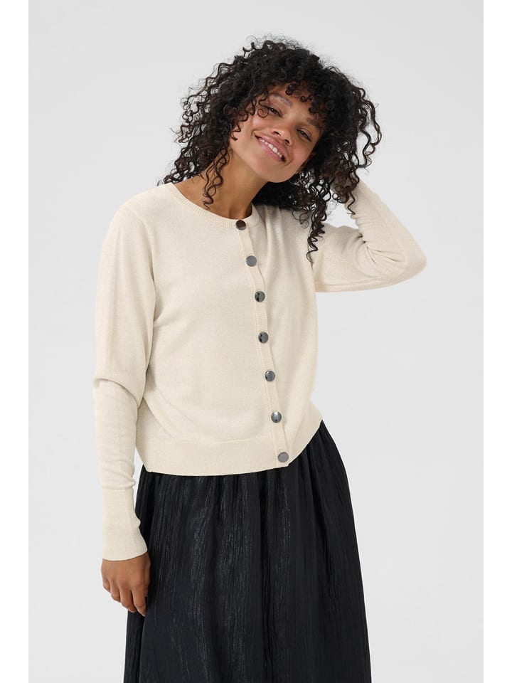 Kaffe Kardigan w kolorze kremowym rozmiar: XXL