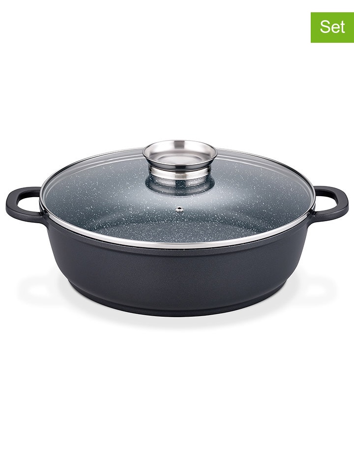 GSW 2-częściowy zestaw "Gourmet" w kolorze czarnym - Ø 28 cm rozmiar: onesize