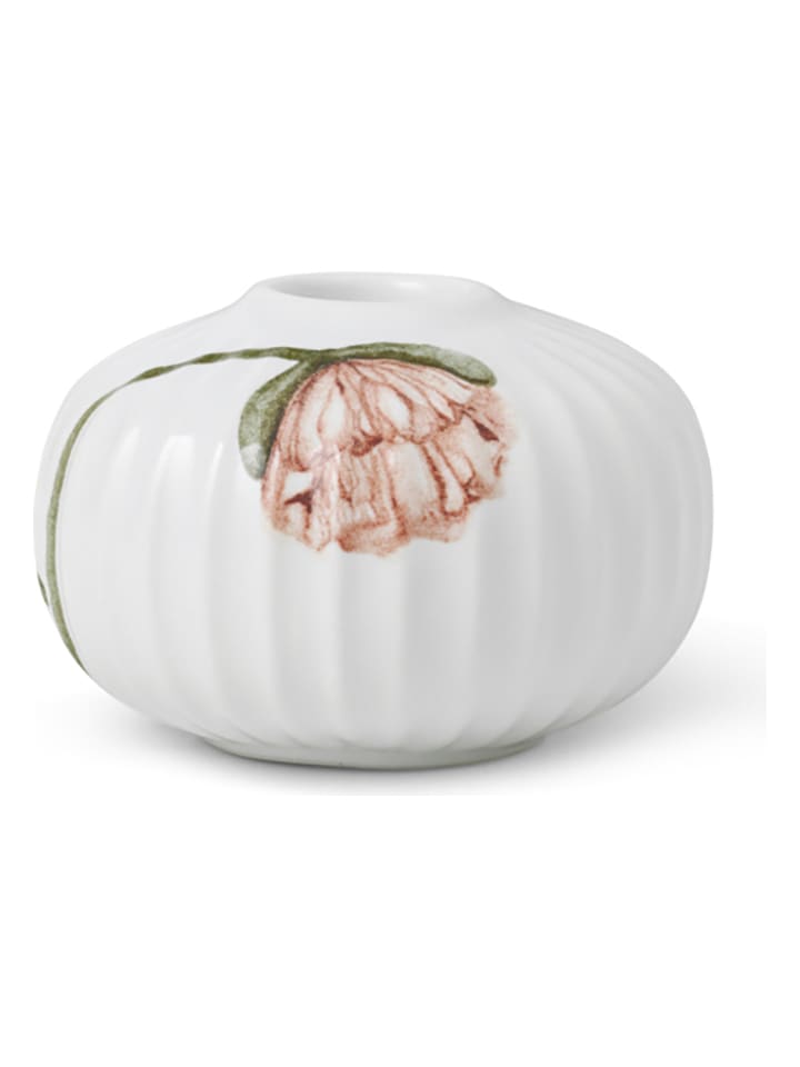 Kähler Świecznik "Hammershøi Poppy" w kolorze biało-jasnoróżowym - wys. 7 cm rozmiar: onesize