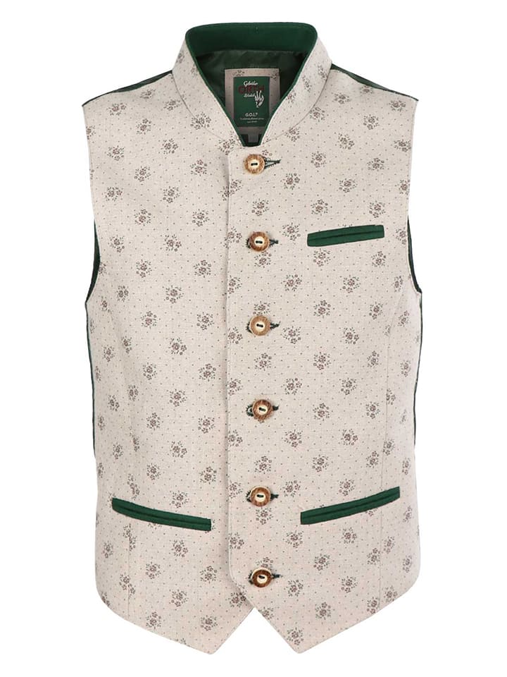 G.O.L.® FINEST COLLECTION Lniana kamizelka w kolorze beżowo-ciemnozielonym rozmiar: 92