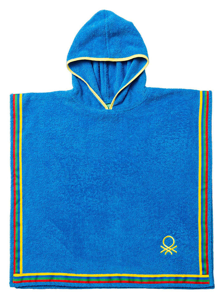 Benetton Ręcznik kąpielowy w kolorze niebieskim z kapturem rozmiar: 7-14Y