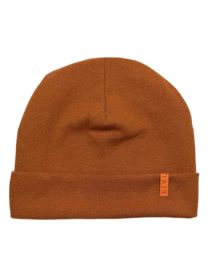 LiVi Czapka beanie "Rost" w kolorze jasnobrązowym rozmiar: 46-48 cm