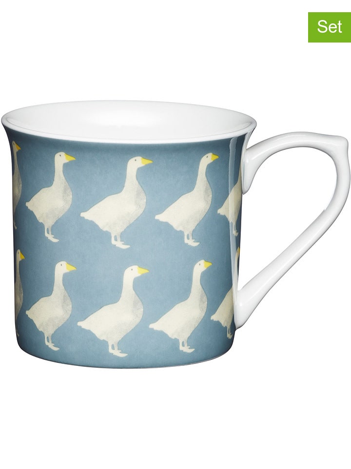 Mikasa Kubki (2 szt.) "Geese" w kolorze biało-niebieskim - 300 ml rozmiar: onesize