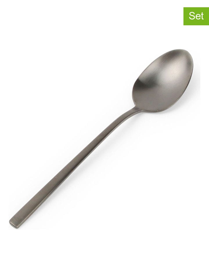 Salt and Pepper Łyżeczki (6 szt.) "Terno" w kolorze czarnym do mokki - dł. 11,5 cm rozmiar: onesize