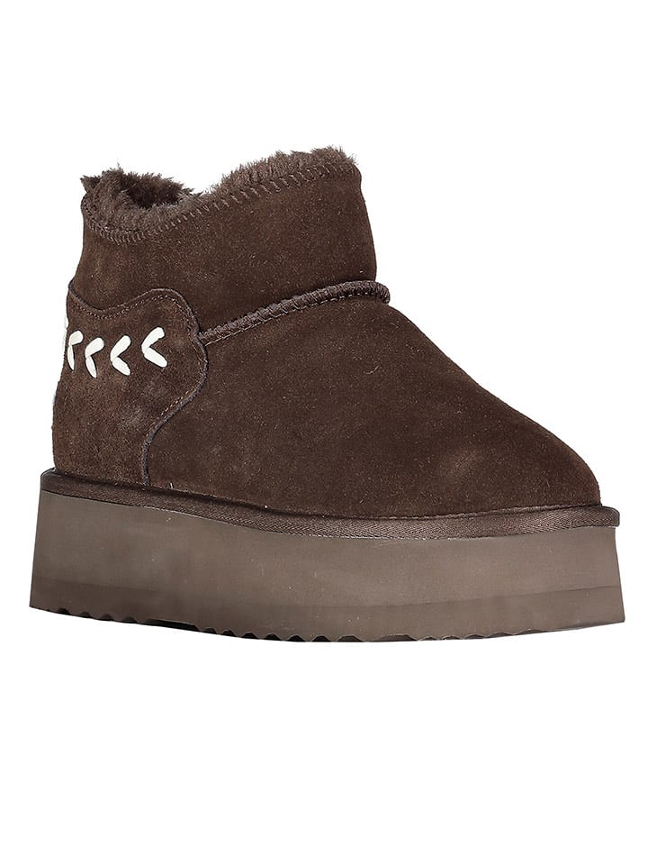 Geographical Norway Botki zimowe "Ofleche" w kolorze brązowym rozmiar: 37