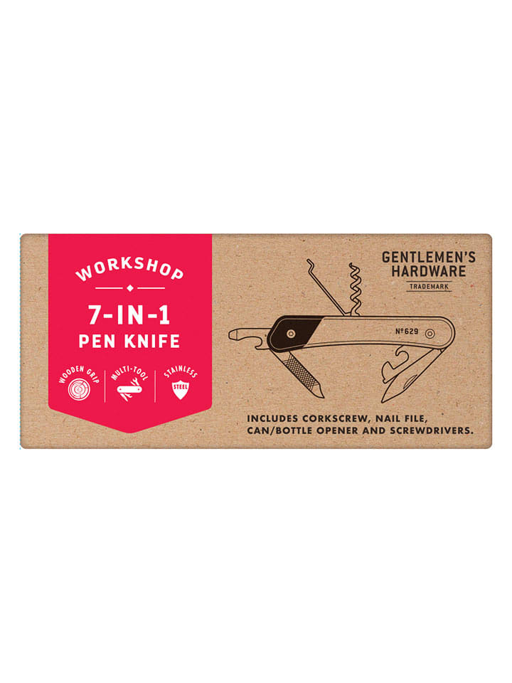 Gentlemen's Hardware Narzędzie wielofunkcyjne w kolorze jasnobrązowym - dł. 10 cm rozmiar: onesize