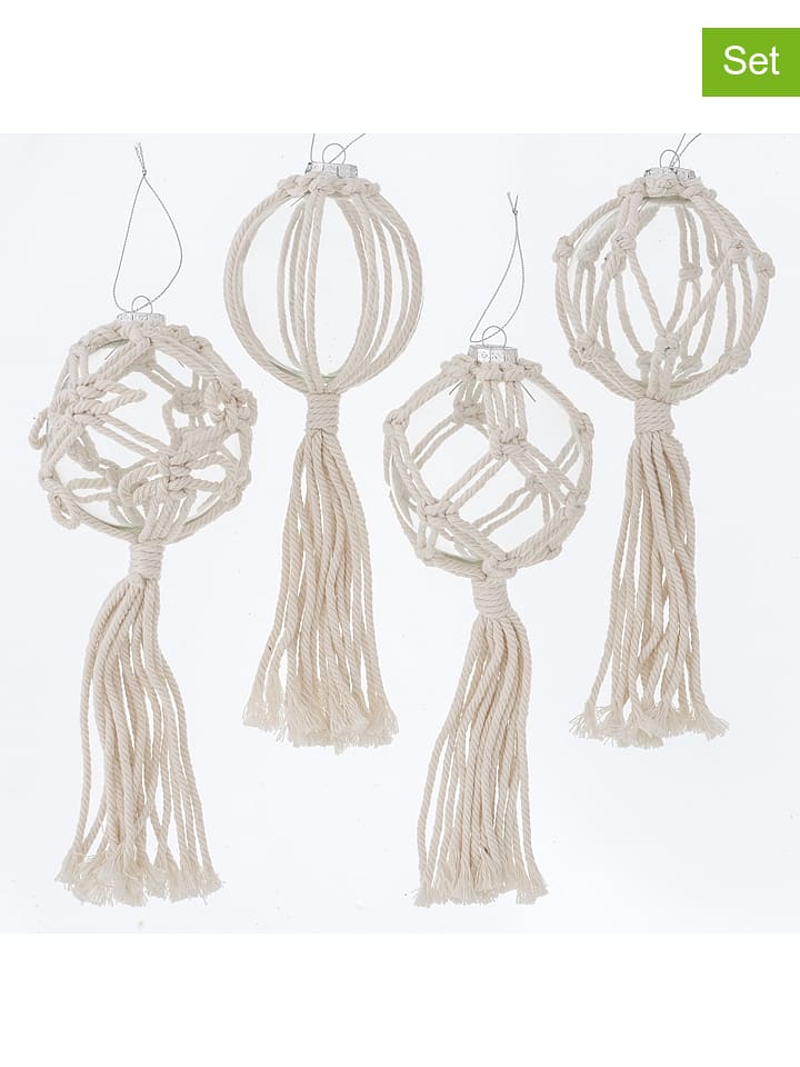 Boltze Bombki (12 szt.) "Nara" w kolorze beżowym - Ø 9 cm rozmiar: onesize