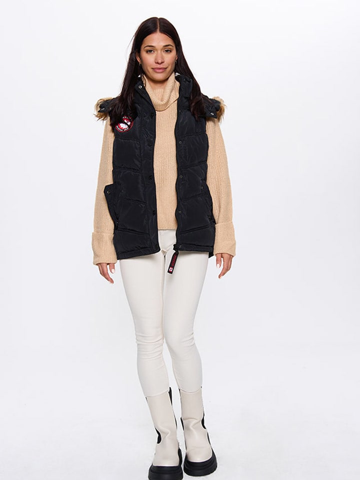 CANADA weather gear Kamizelka pikowana w kolorze czarnym rozmiar: M