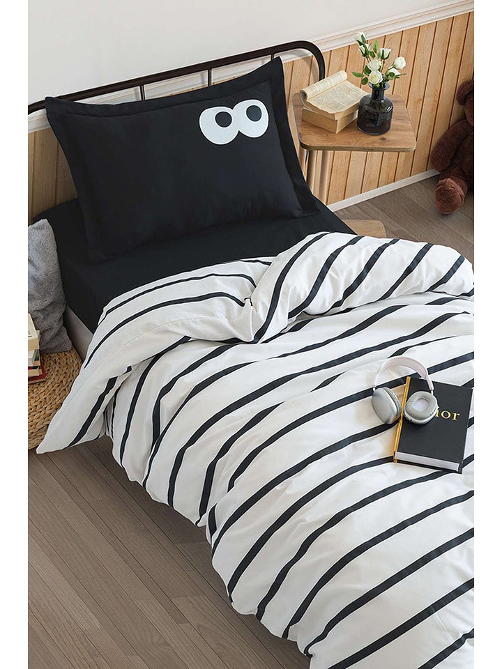 Elizabed Komplet pościeli w kolorze biało-czarnym rozmiar: 135x200 cm