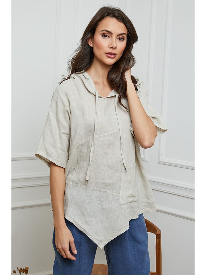 Joséfine Lniana bluzka w kolorze beżowym rozmiar: S