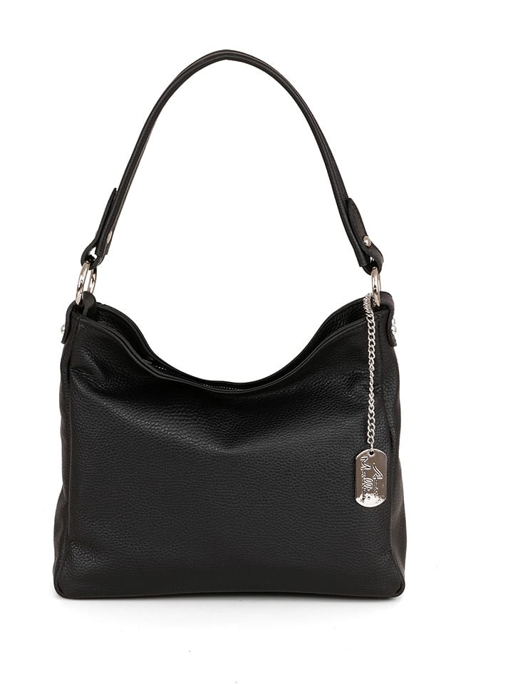 Anna Morellini Skórzana torebka "Paolina" w kolorze czarnym - 28 x 24 x 8 cm rozmiar: onesize