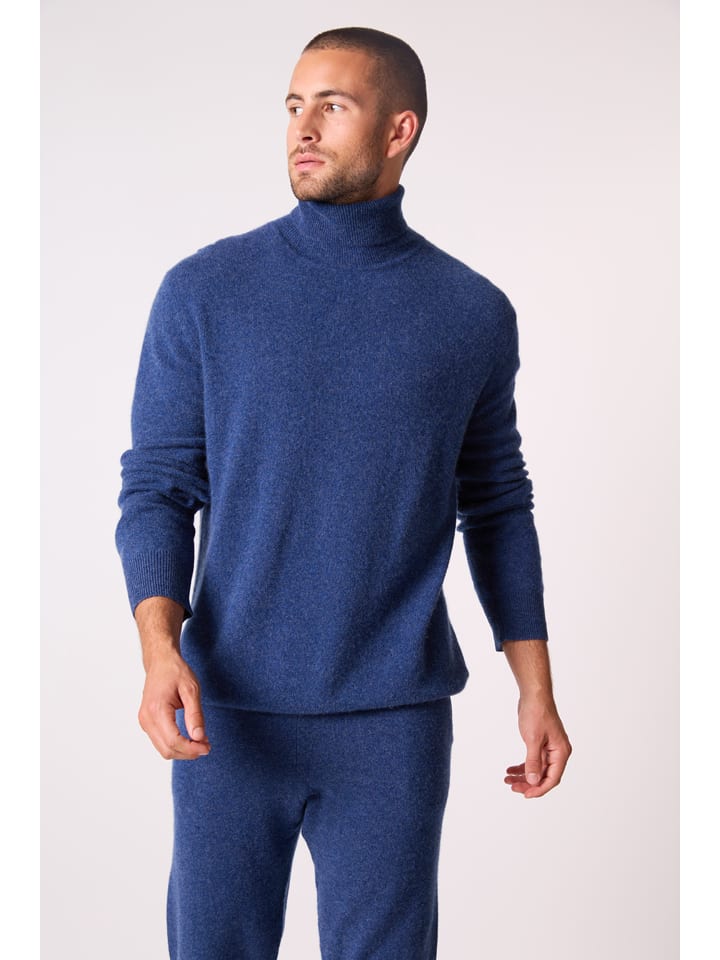 Perfect Cashmere Kaszmirowy golf "Trevor" w kolorze niebieskim rozmiar: M