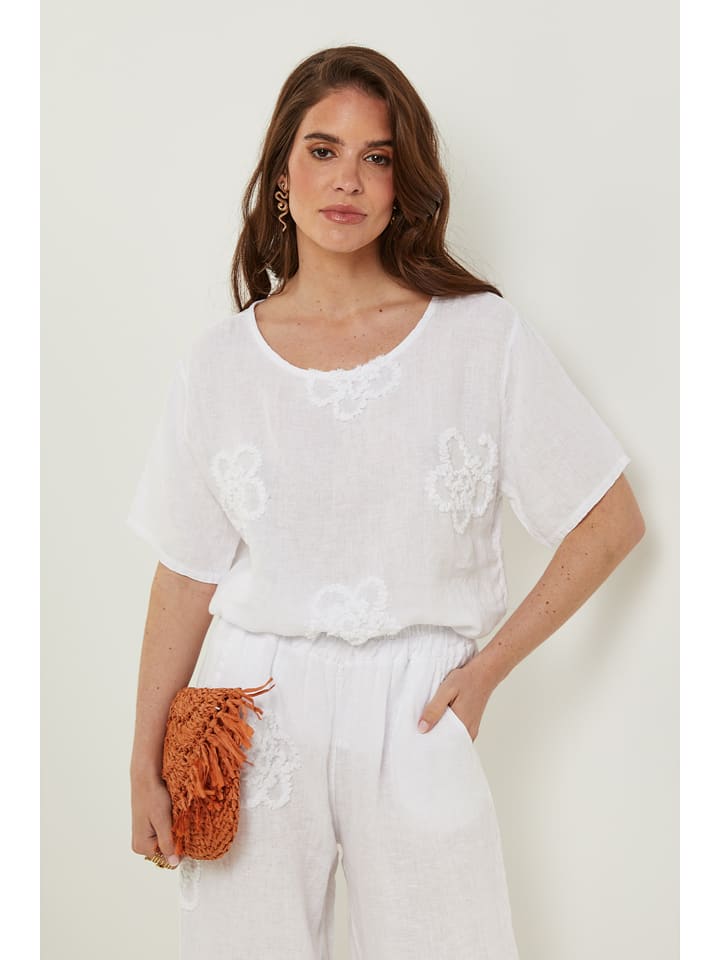 Rodier Lin Lniana koszulka w kolorze białym rozmiar: L/XL