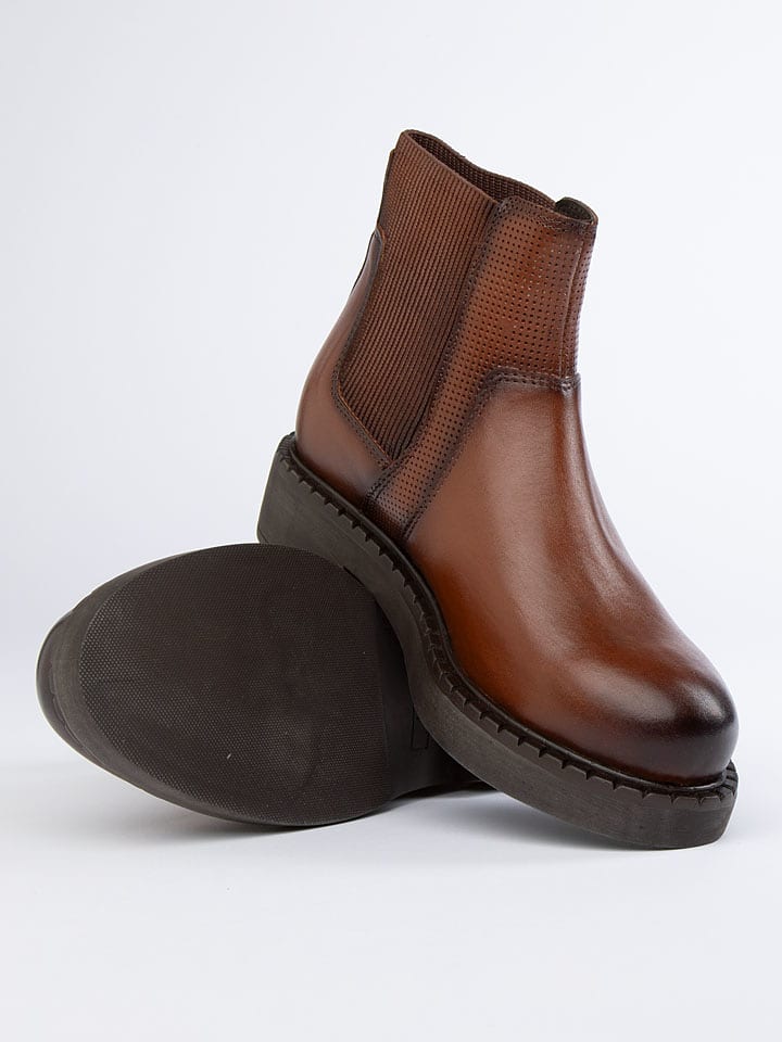 JOLANA & FENENA Skórzane sztyblety w kolorze jasnobrązowym rozmiar: 38