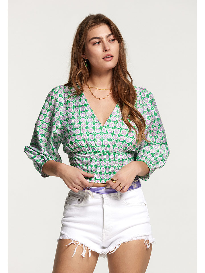 SHIWI Bluzka w kolorze zielono-fioletowym rozmiar: XL