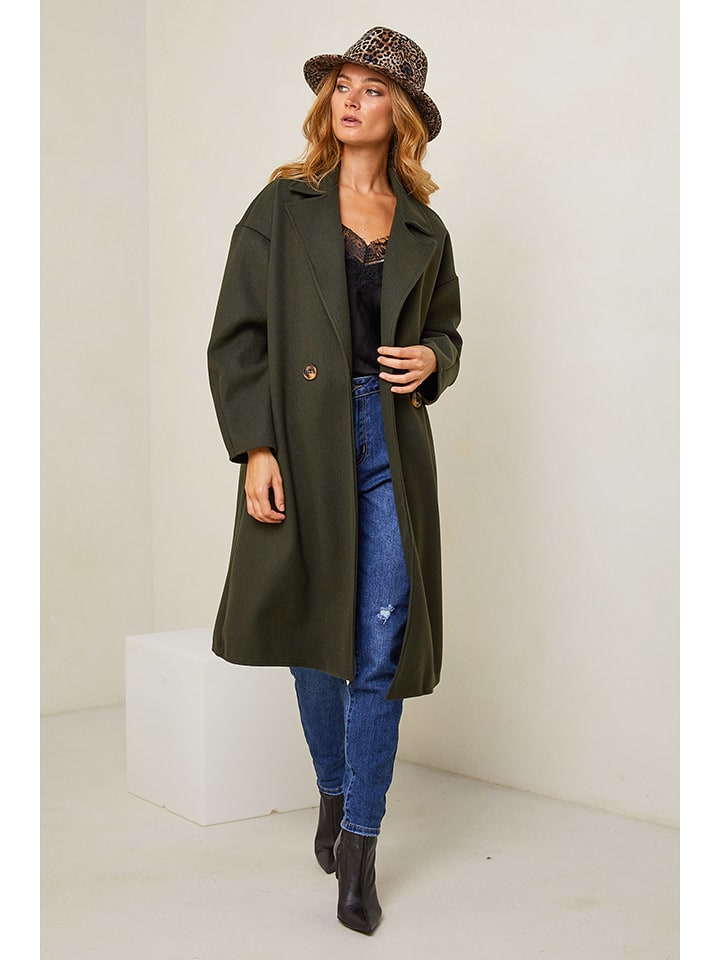 Joséfine Płaszcz przejściowy "Heluy" w kolorze khaki rozmiar: XL