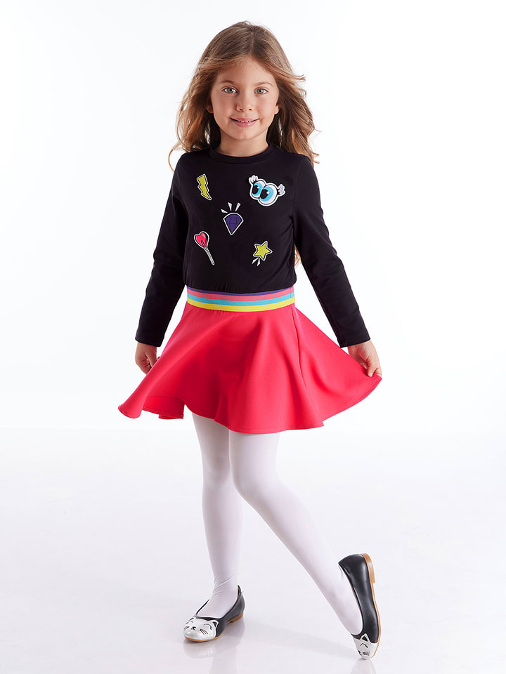 Denokids Sukienka "Emoji" w kolorze czarno-czerwonym rozmiar: 122