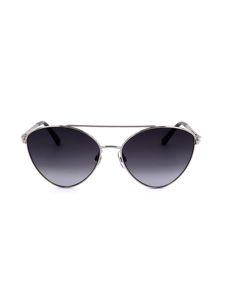 Swarovski Damskie okulary przeciwsłoneczne w kolorze srebrno-czarnym rozmiar: 58