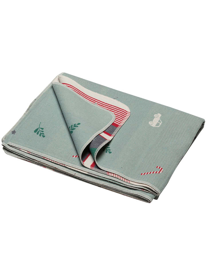 David Fussenegger Koc flanelowy "Silvretta" w kolorze jasnozielonym rozmiar: 200x140 cm