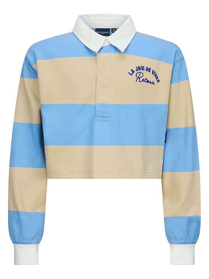 Retour Koszulka polo "Hinde" w kolorze błękitno-beżowym rozmiar: 158/164