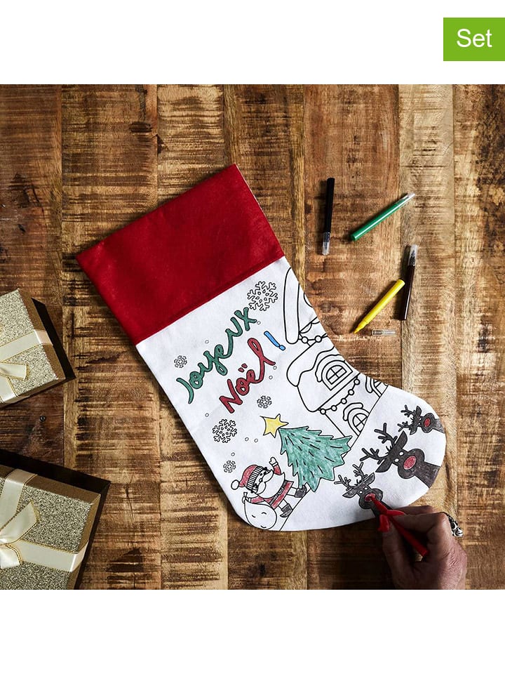 The Concept Factory Skarpety świąteczne (2 szt.) w kolorze białym - dł. 43 x 26 cm rozmiar: onesize