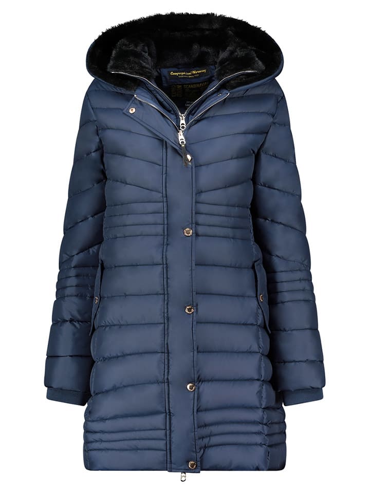 Geographical Norway Płaszcz pikowany "Biensur" w kolorze granatowym rozmiar: M