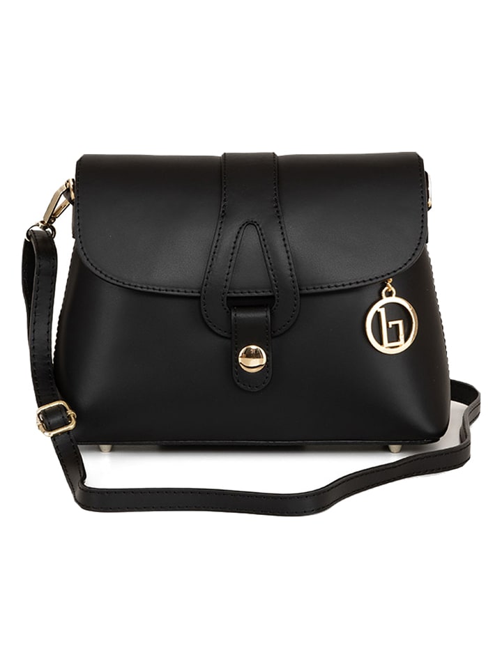 Lia Biassoni Skórzana torebka "Perotto" w kolorze czarnym - 25 x 19 x 9 cm rozmiar: onesize