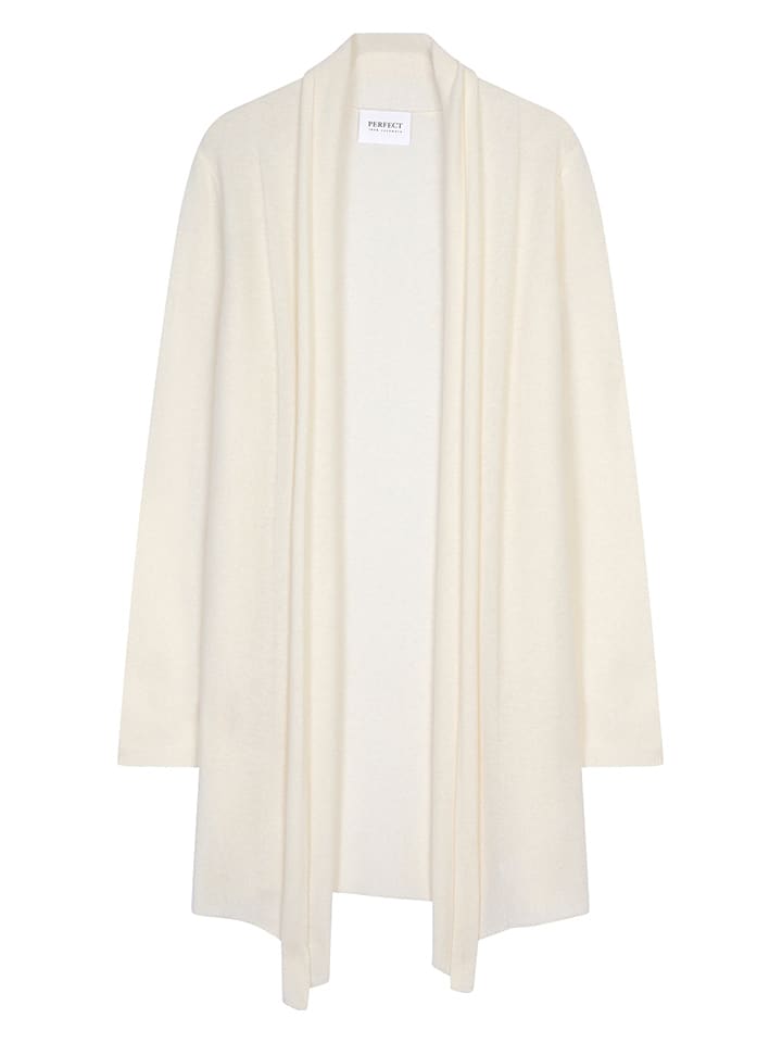 Perfect Cashmere Kaszmirowy kardigan "Kara" w kolorze kremowym rozmiar: L