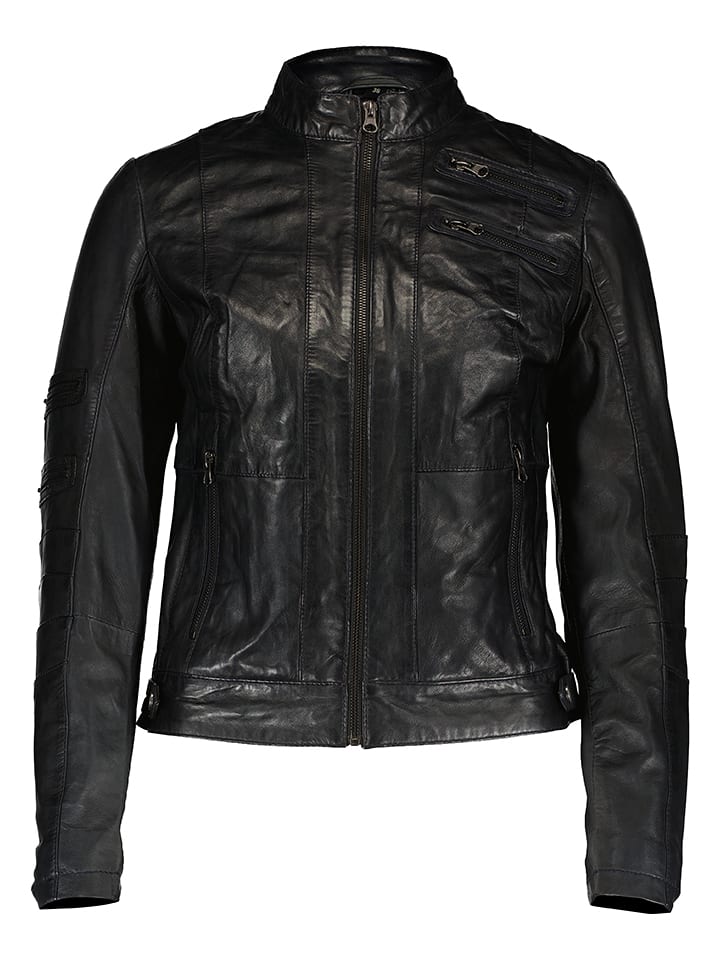 7eleven Skórzana kurtka "Tilla" w kolorze czarnym rozmiar: 36