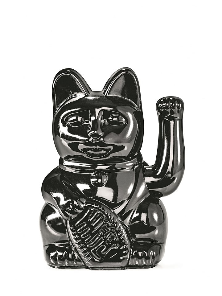 Donkey Figurka dekoracyjna "Lucky Cat" w kolorze czarnym - 10,5 x 15 x 8,5 cm rozmiar: onesize