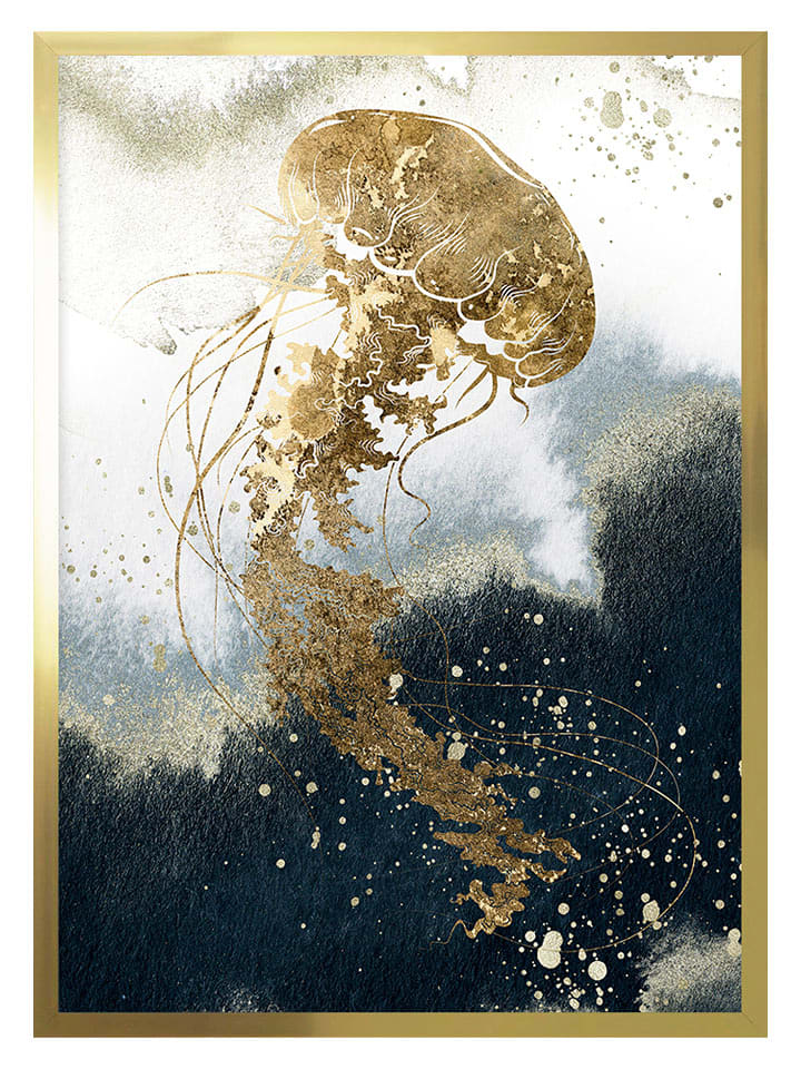 Ars Longa Druk artystyczny "Golden Jellyfish No 2" w ramce - 70 x 50 cm rozmiar: onesize