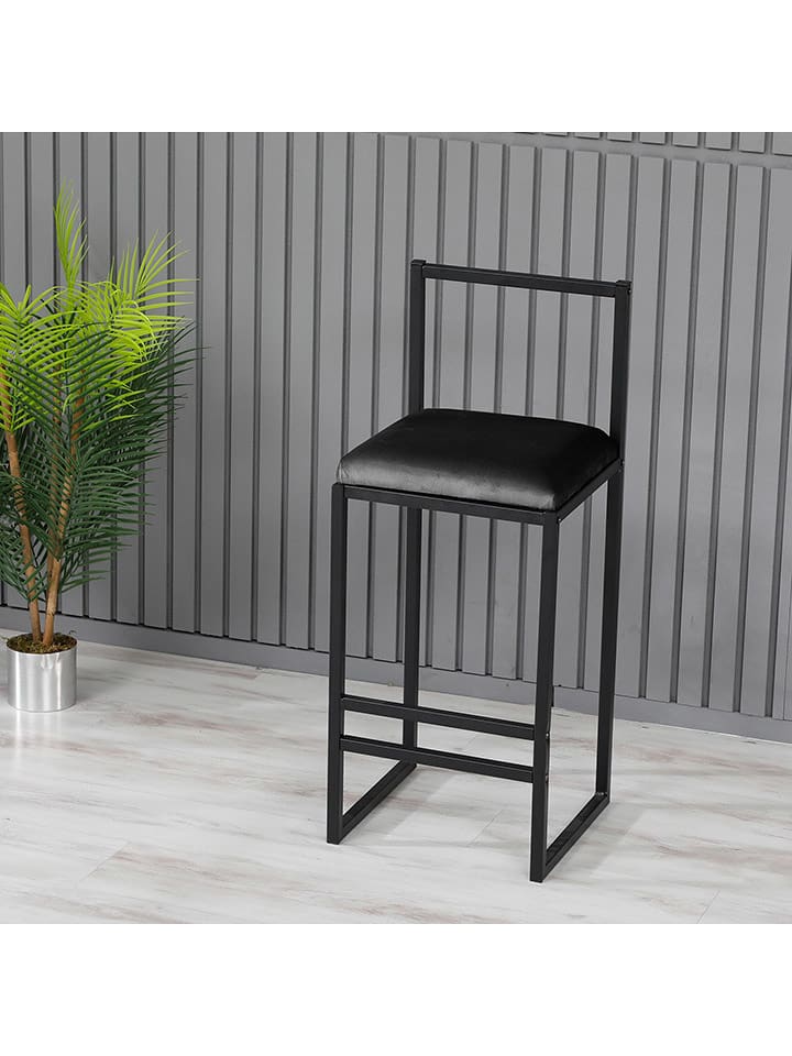 Evila Hocker barowy "Nordic" w kolorze czarnym - 35 x 80 x 25 cm rozmiar: onesize