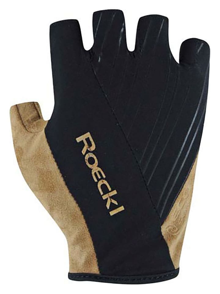 Roeckl SPORTS Rękawiczki kolarskie "Isone" w kolorze jasnobrązowo-czarnym rozmiar: 7,5
