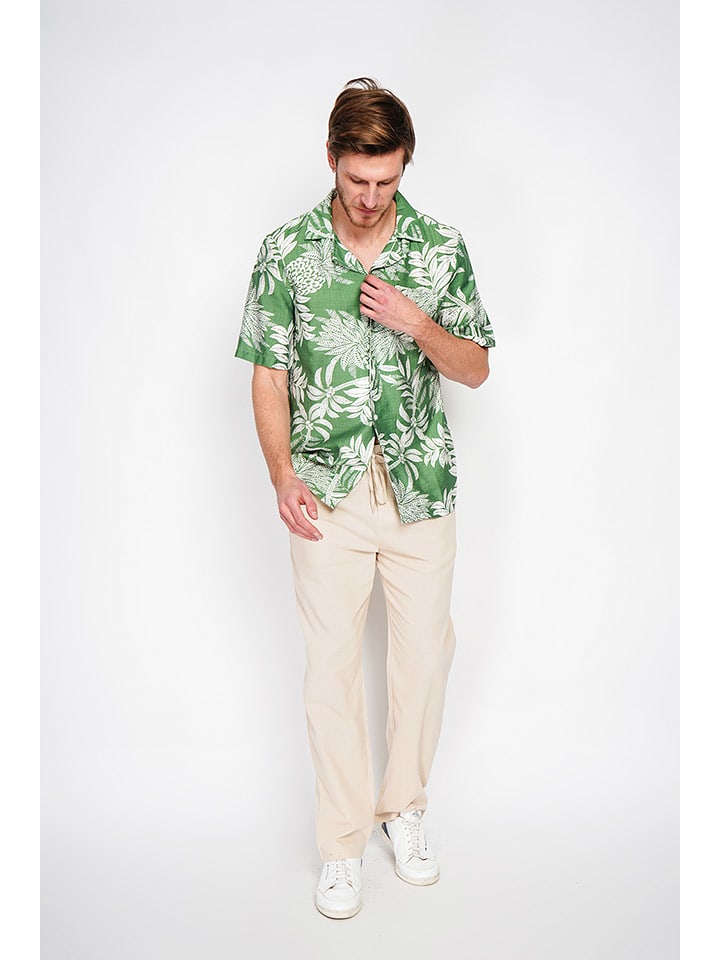 Secret du Lin Lniane spodnie w kolorze kremowym rozmiar: 44