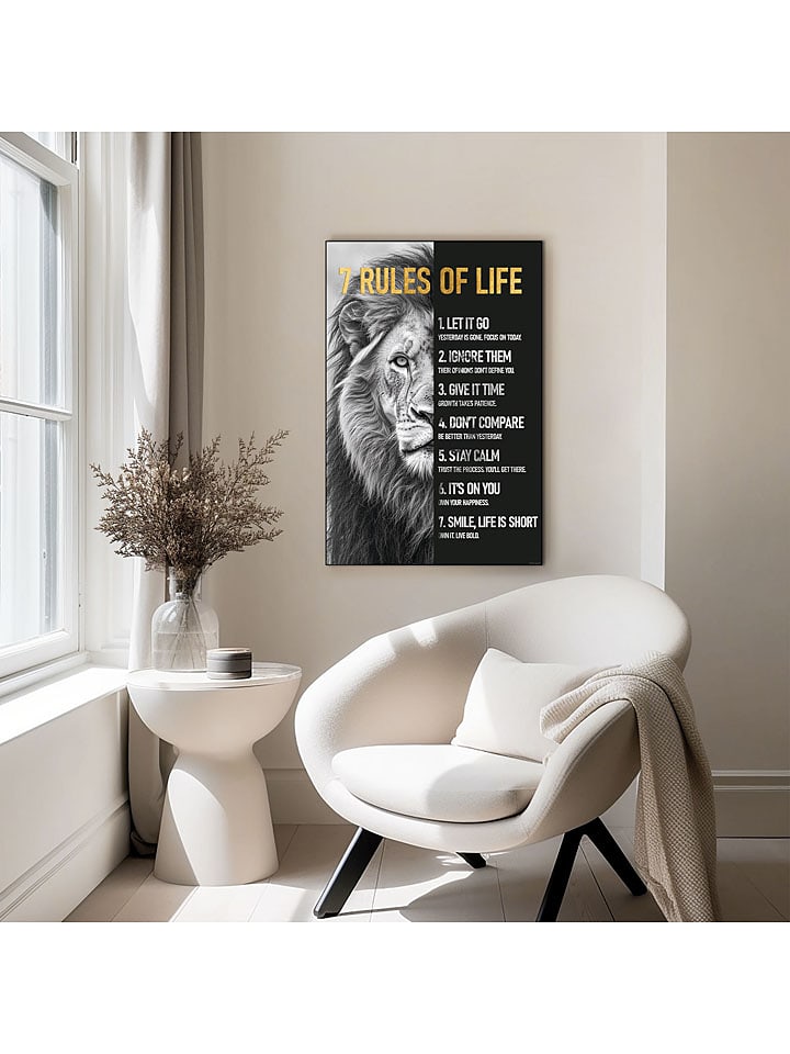 Orangewallz Druk artystyczny "Rules of Life" w ramce rozmiar: 60x90 cm