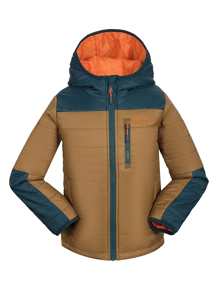 Kamik Całoroczna kurtka pikowana "Canyon" w kolorze jasnobrązowym rozmiar: 116