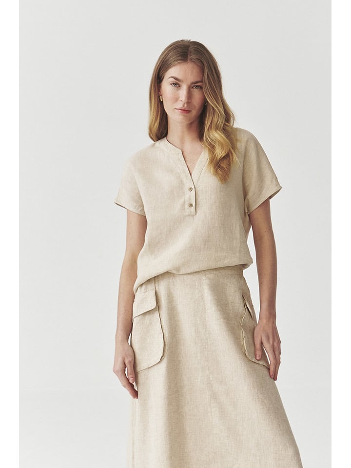 TATUUM Lniana bluzka w kolorze beżowym rozmiar: 44