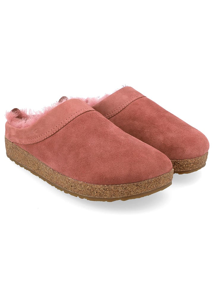 HAFLINGER Skórzane kapcie w kolorze jasnoczerwonym rozmiar: 38