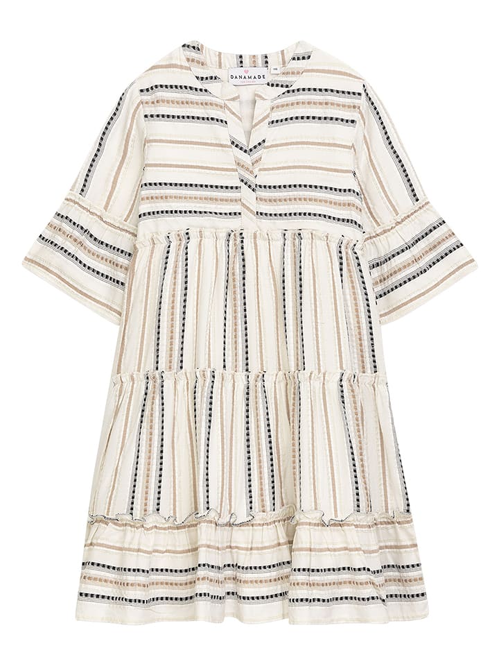 Danamade Sukienka "Dkahula" w kolorze kremowo-beżowo-czarnym rozmiar: S