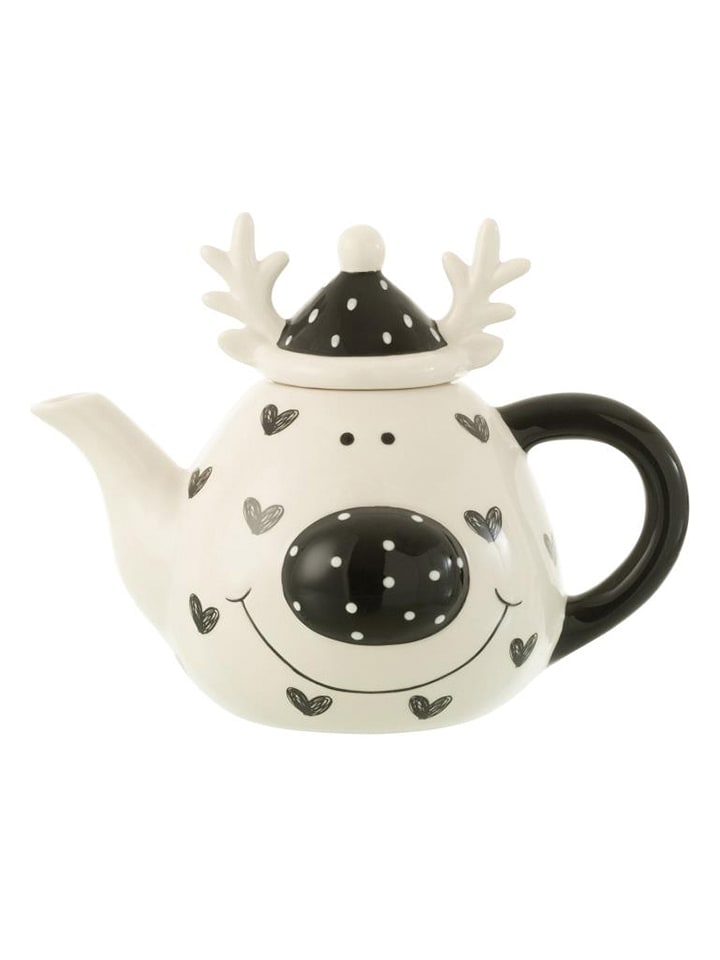 J Line Imbryk w kolorze biało-czarnym do herbaty - wys. 16,3 cm rozmiar: onesize