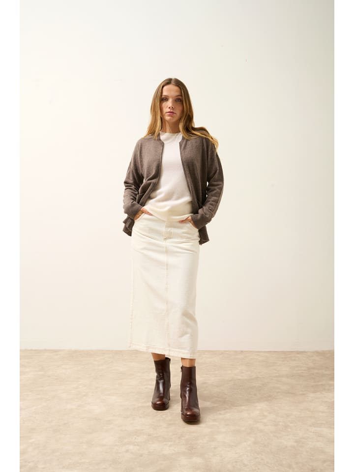 Just Cashmere Kaszmirowy kardigan "Ervie" w kolorze szarobrązowym rozmiar: XL