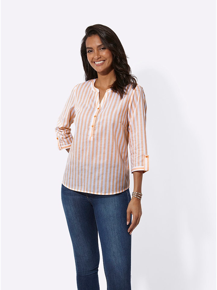 WITT WEIDEN Bluzka w kolorze biało-pomarańczowym rozmiar: 50