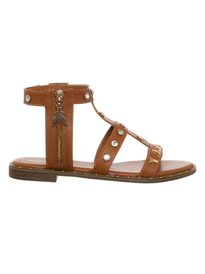 Patrizia Pepe Skórzane sandały w kolorze jasnobrązowym rozmiar: 36