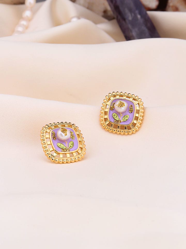 Pierres de Jade Pozłacane kolczyki-wkrętki z perłami rozmiar: onesize