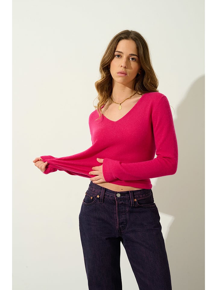 AUTHENTIC CASHMERE Kaszmirowy sweter "Galise" w kolorze różowym rozmiar: XXL