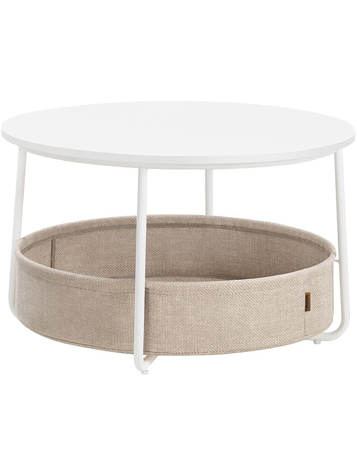 Songmics Ława w kolorze beżowo-białym - wys. 45 x Ø 75 cm rozmiar: onesize